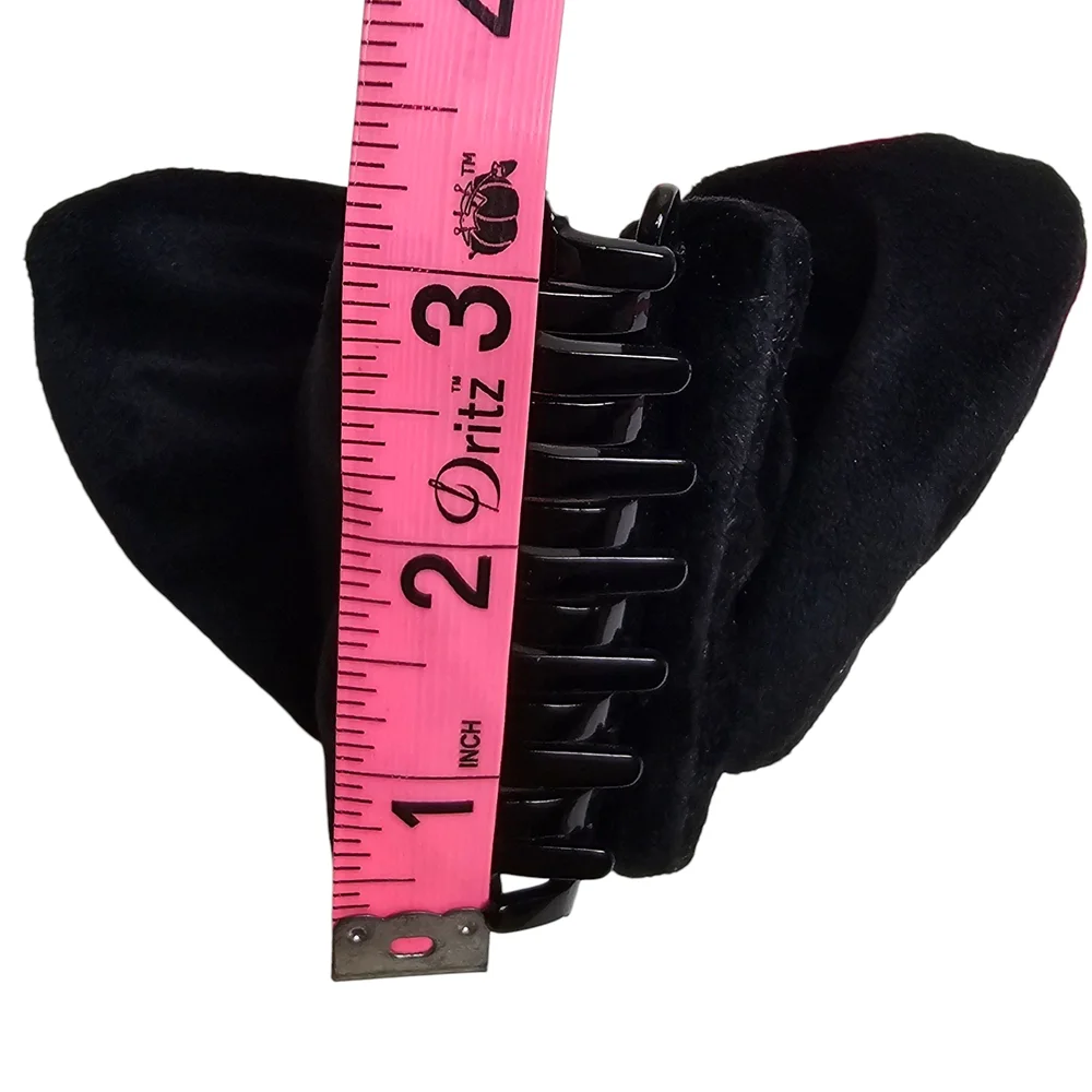 Lele Sadoughi Pearly Velvet Simone Bow Clip Black Pearl Embellished Claw Clip - Picture 6 of 6